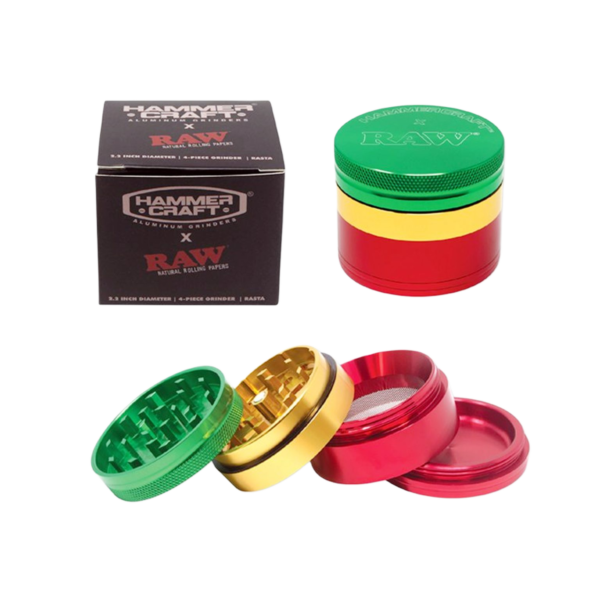 RAW HAMMER CRAFT ALUMINUM GRINDER 4 PART RASTA