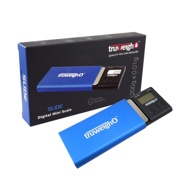 TRUWEIGH SLIDE DIGITAL MINI SCALE – 200G X 0.01G – BLUE