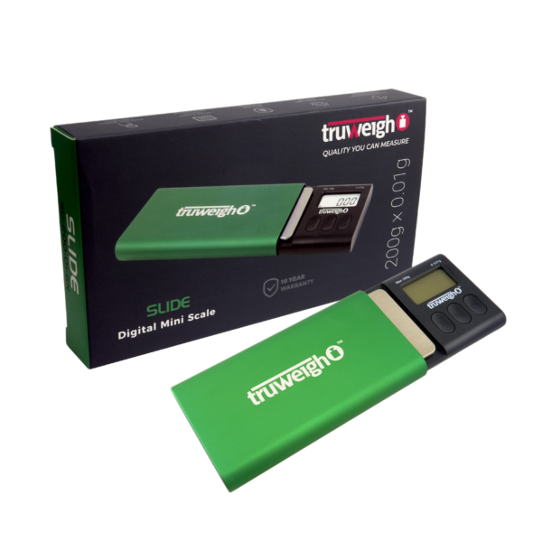 TRUWEIGH SLIDE DIGITAL MINI SCALE – 200G X 0.01G – GREEN