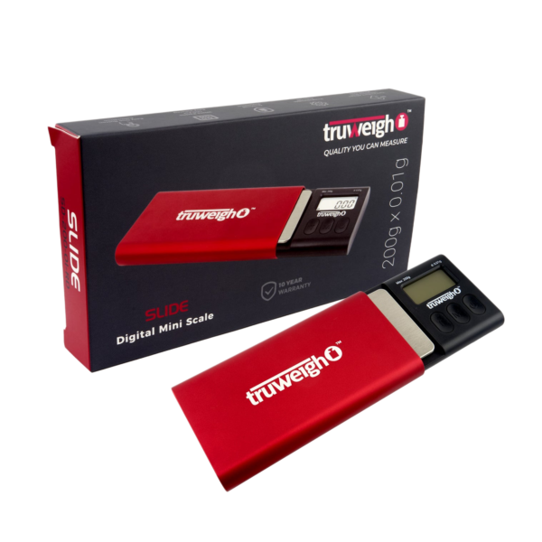 TRUWEIGH SLIDE DIGITAL MINI SCALE – 200G X 0.01G – RED