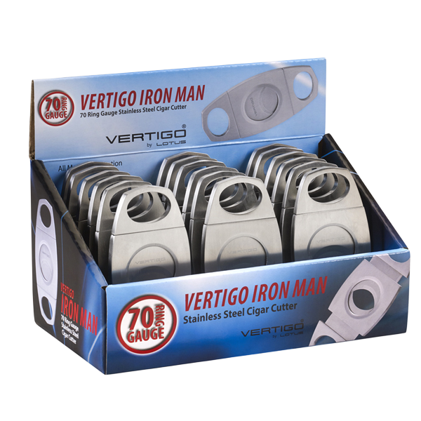VERTIGO IRON MAN CIGAR CUTTERS-BOX OF 18